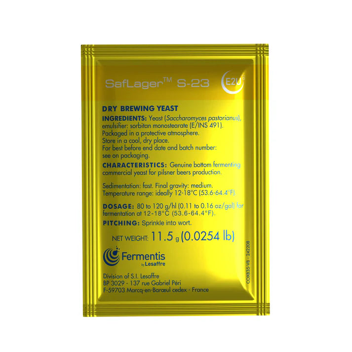 Fermentis Saflager S-23 Yeast True Lager Strain (11.5g)