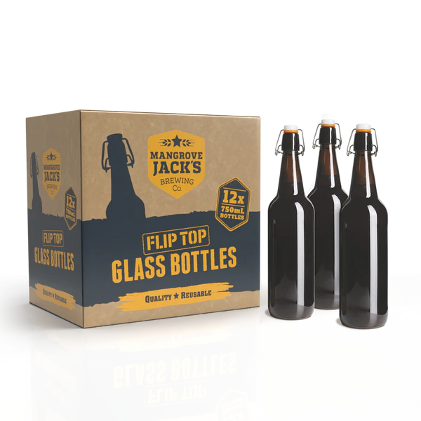Mangrove Jack's Amber Flip Top Bottle 750ml - Case 12
